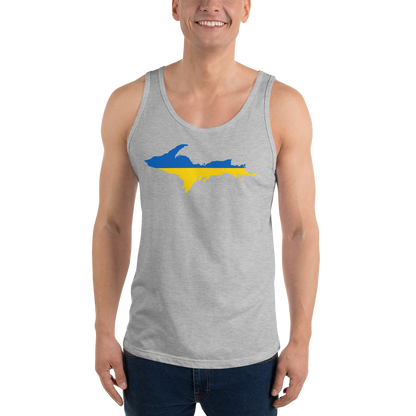 Michigan Upper Peninsula Tank Top (w/ UP Ukraine Flag Outline) | Unisex Jersey