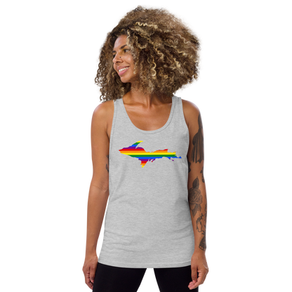 Michigan Upper Peninsula Tank Top (w/ UP Pride Flag Outline) | Unisex Jersey