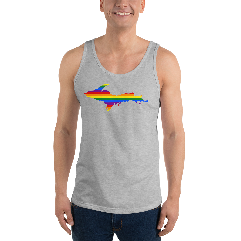 Michigan Upper Peninsula Tank Top (w/ UP Pride Flag Outline) | Unisex Jersey