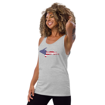 Michigan Upper Peninsula Tank Top (w/ UP USA Flag Outline) | Unisex Jersey