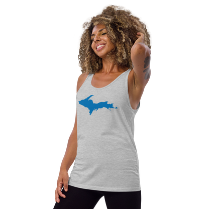 Michigan Upper Peninsula Tank Top (w/ Azure UP Outline) | Unisex Jersey