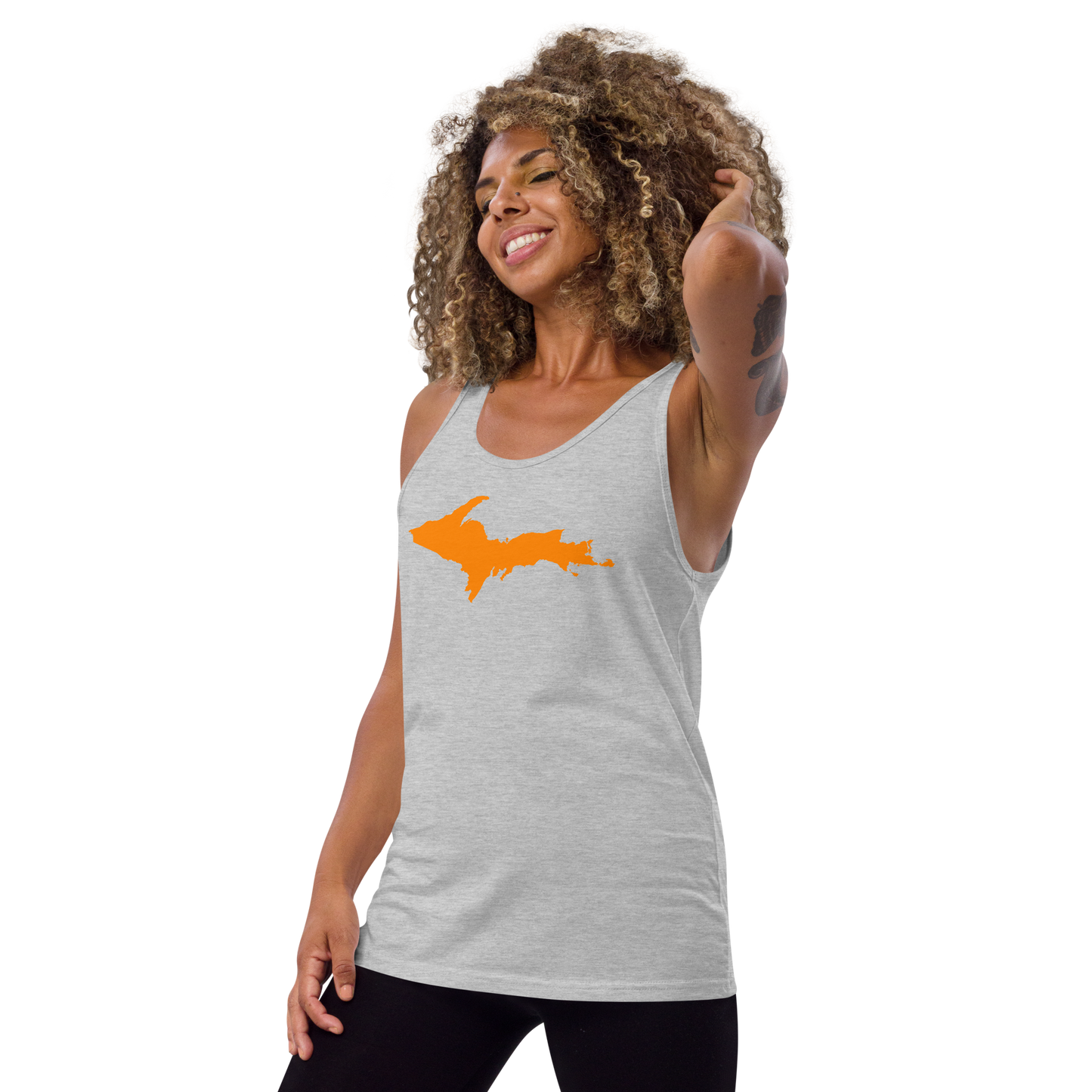 Michigan Upper Peninsula Tank Top (w/ Orange UP Outline | Unisex Jersey