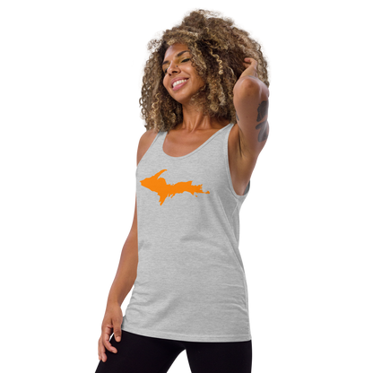 Michigan Upper Peninsula Tank Top (w/ Orange UP Outline | Unisex Jersey