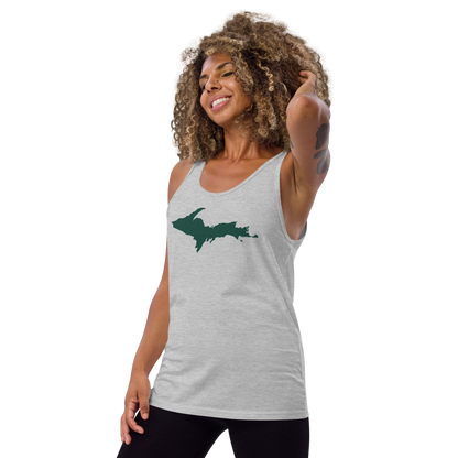 Michigan Upper Peninsula Tank Top (w/ Green UP Outline)