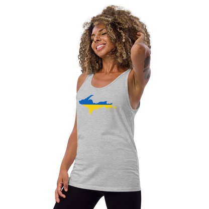 Michigan Upper Peninsula Tank Top (w/ UP Ukraine Flag Outline) | Unisex Jersey