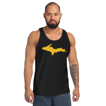 Michigan Upper Peninsula Tank Top (w/ Gold UP Outline) | Unisex Jersey