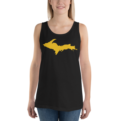 Michigan Upper Peninsula Tank Top (w/ Gold UP Outline) | Unisex Jersey