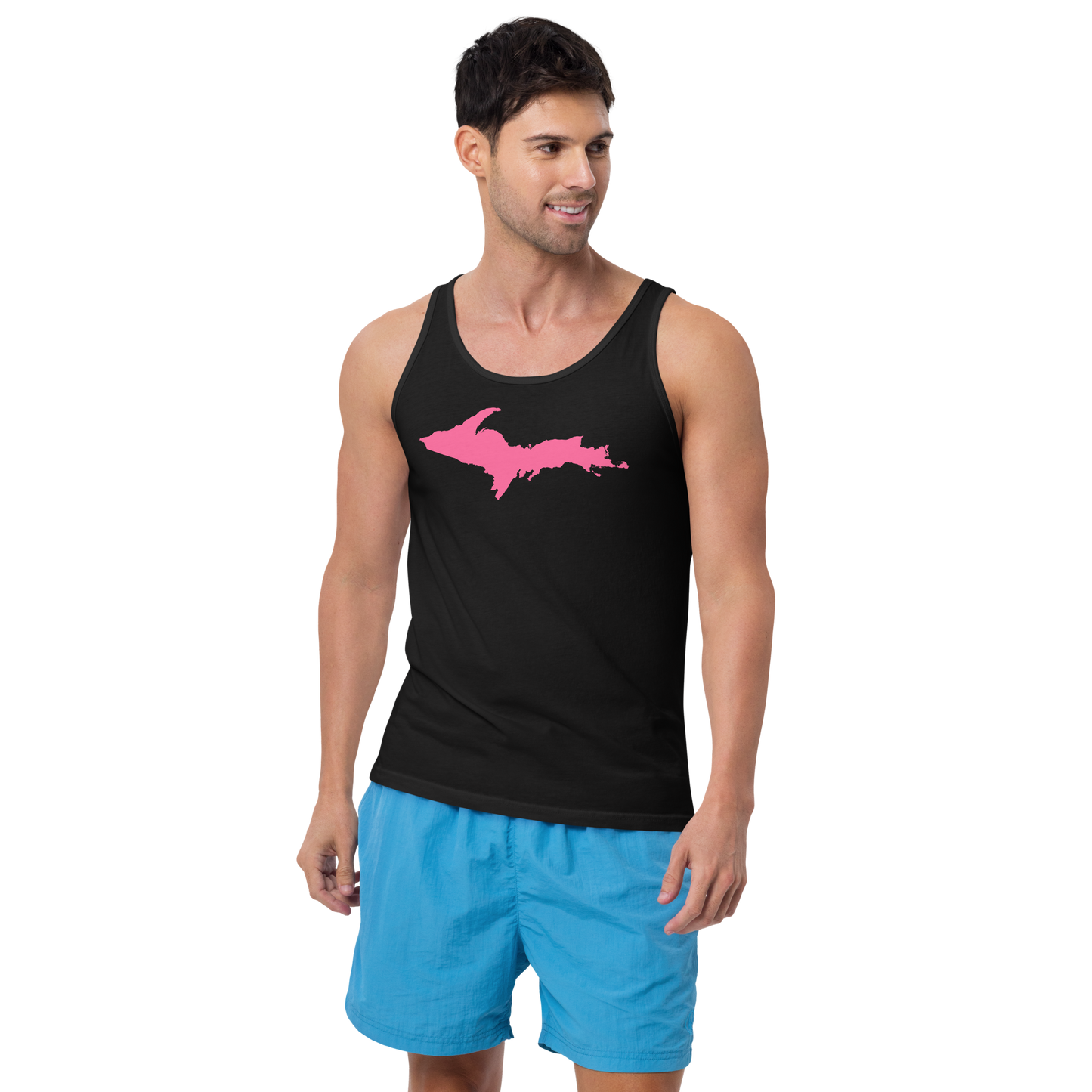 Michigan Upper Peninsula Tank Top (w/ Pink UP Outline) | Unisex Jersey