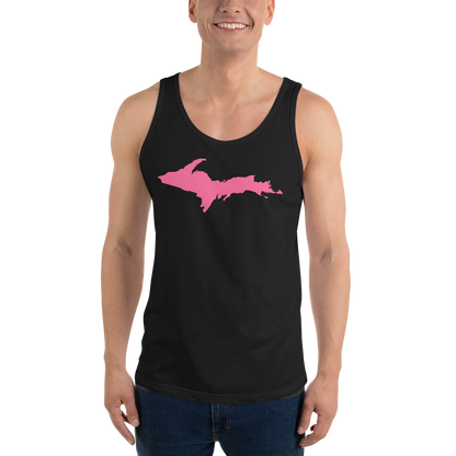 Michigan Upper Peninsula Tank Top (w/ Pink UP Outline) | Unisex Jersey