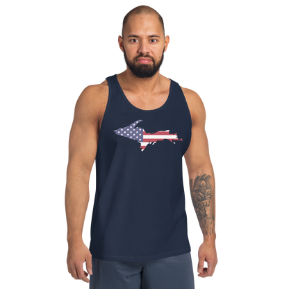 Michigan Upper Peninsula Tank Top (w/ UP USA Flag Outline) | Unisex Jersey