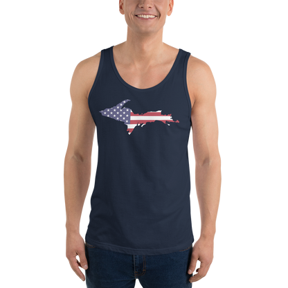 Michigan Upper Peninsula Tank Top (w/ UP USA Flag Outline) | Unisex Jersey