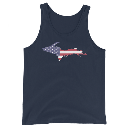 Michigan Upper Peninsula Tank Top (w/ UP USA Flag Outline) | Unisex Jersey