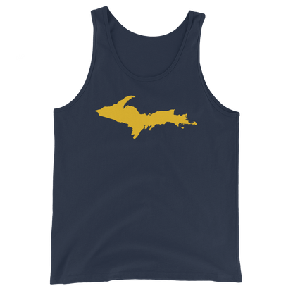 Michigan Upper Peninsula Tank Top (w/ Gold UP Outline) | Unisex Jersey