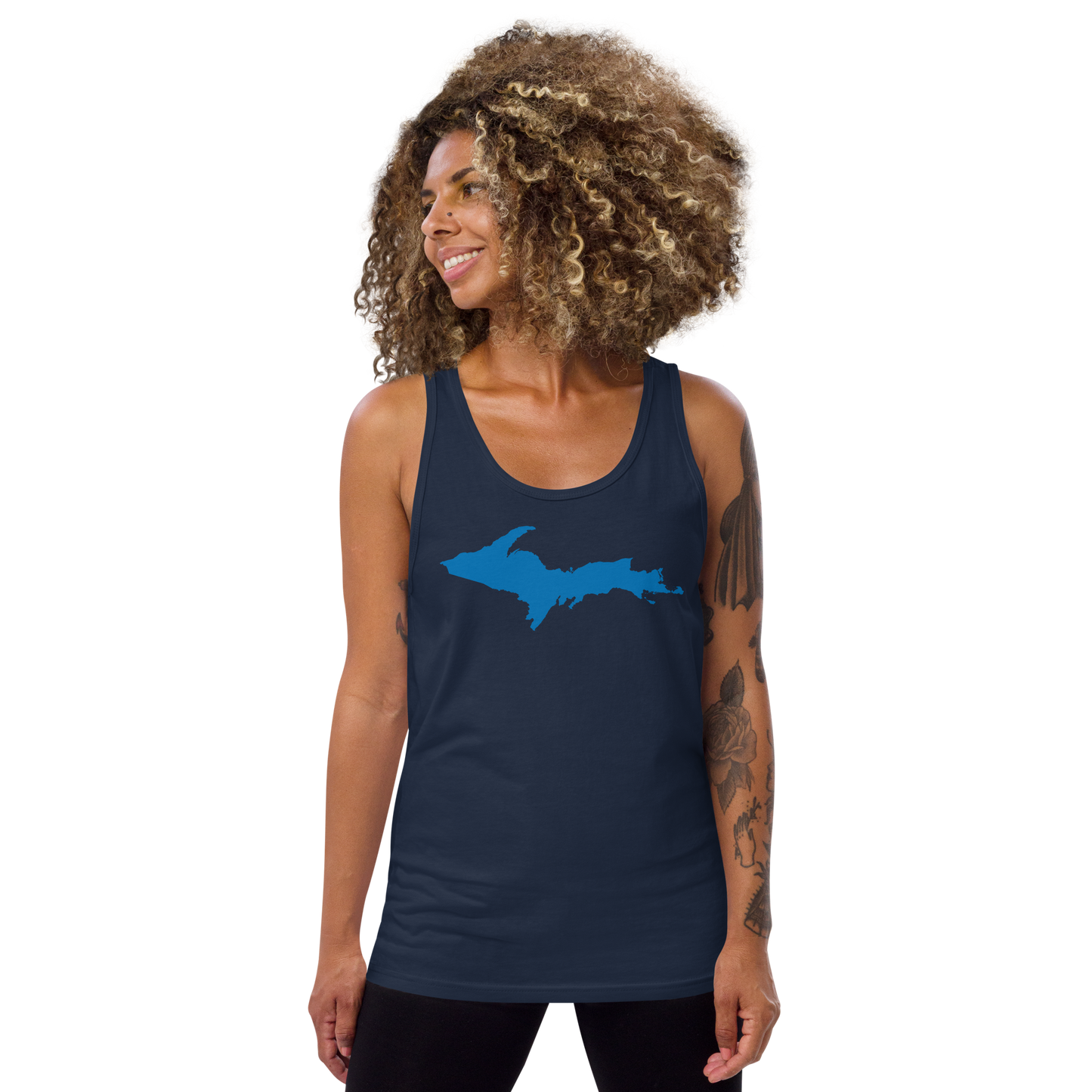 Michigan Upper Peninsula Tank Top (w/ Azure UP Outline) | Unisex Jersey