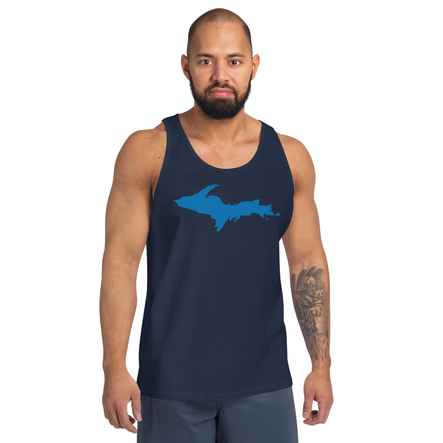 Michigan Upper Peninsula Tank Top (w/ Azure UP Outline) | Unisex Jersey