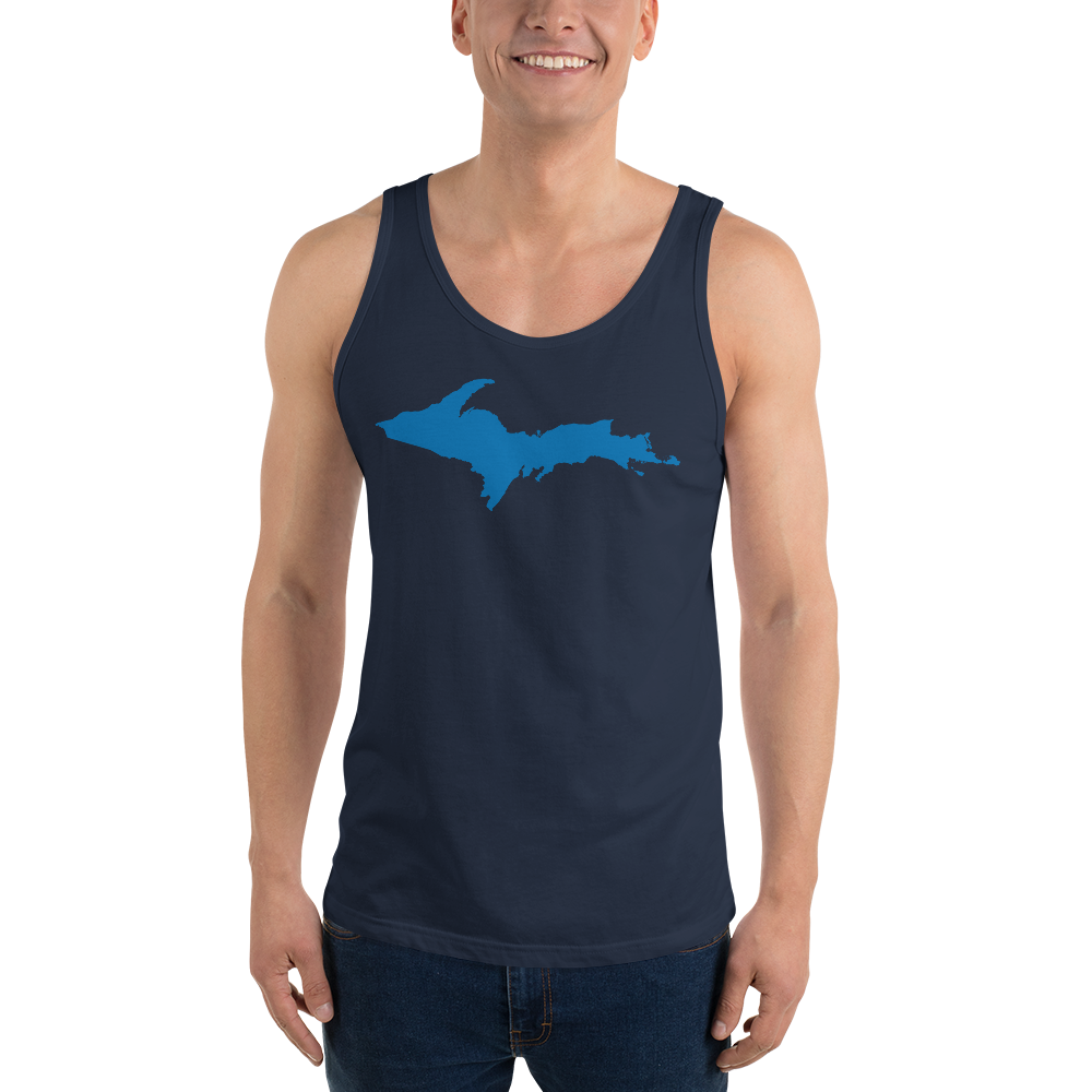 Michigan Upper Peninsula Tank Top (w/ Azure UP Outline) | Unisex Jersey