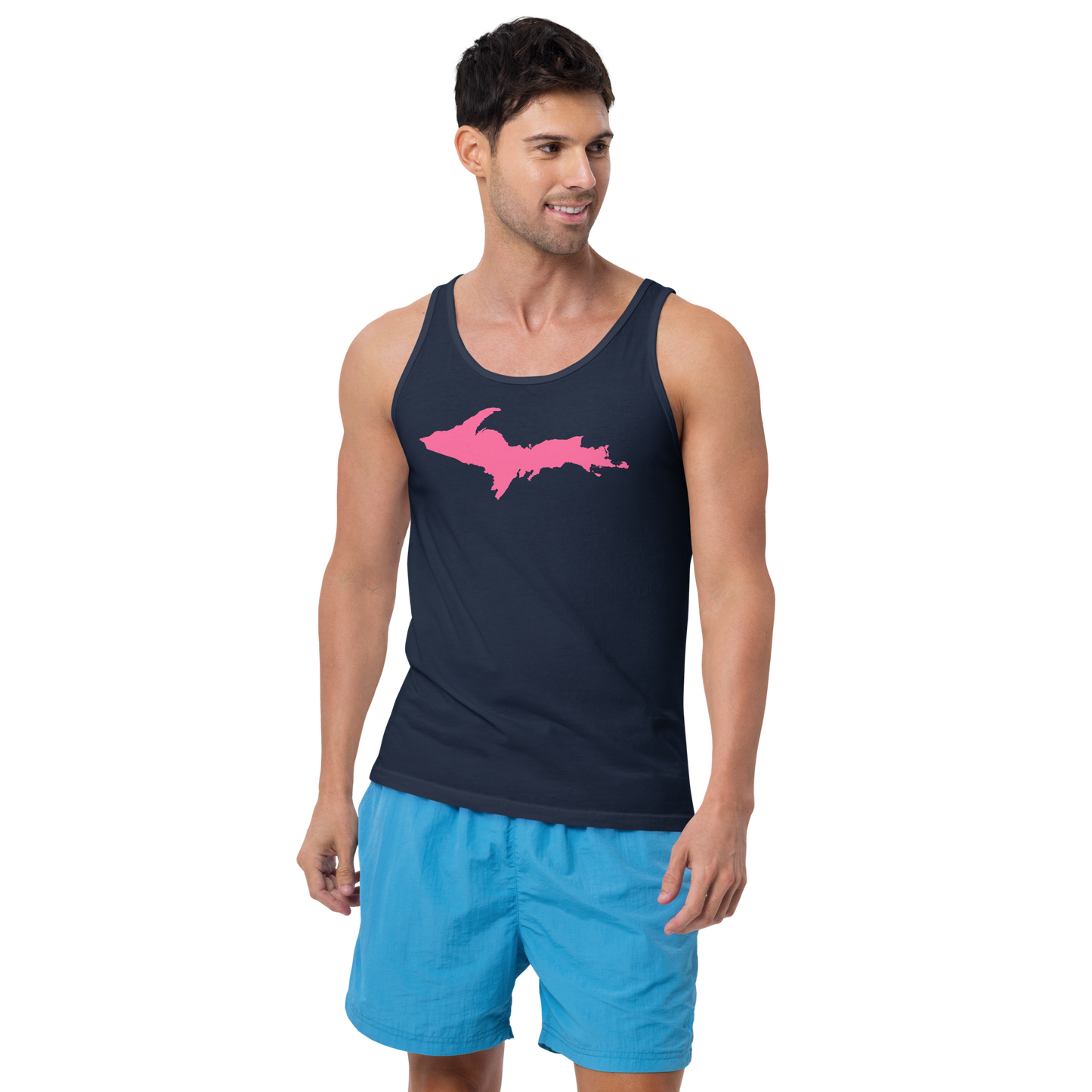 Michigan Upper Peninsula Tank Top (w/ Pink UP Outline) | Unisex Jersey