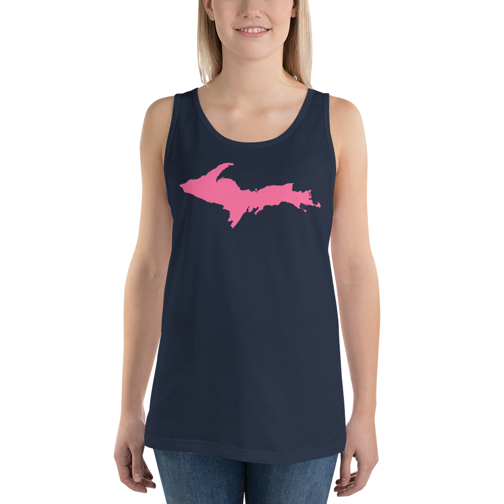 Michigan Upper Peninsula Tank Top (w/ Pink UP Outline) | Unisex Jersey