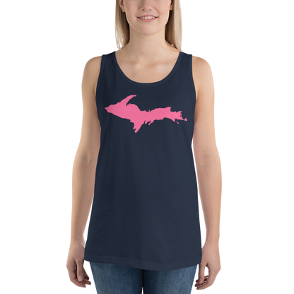 Michigan Upper Peninsula Tank Top (w/ Pink UP Outline) | Unisex Jersey