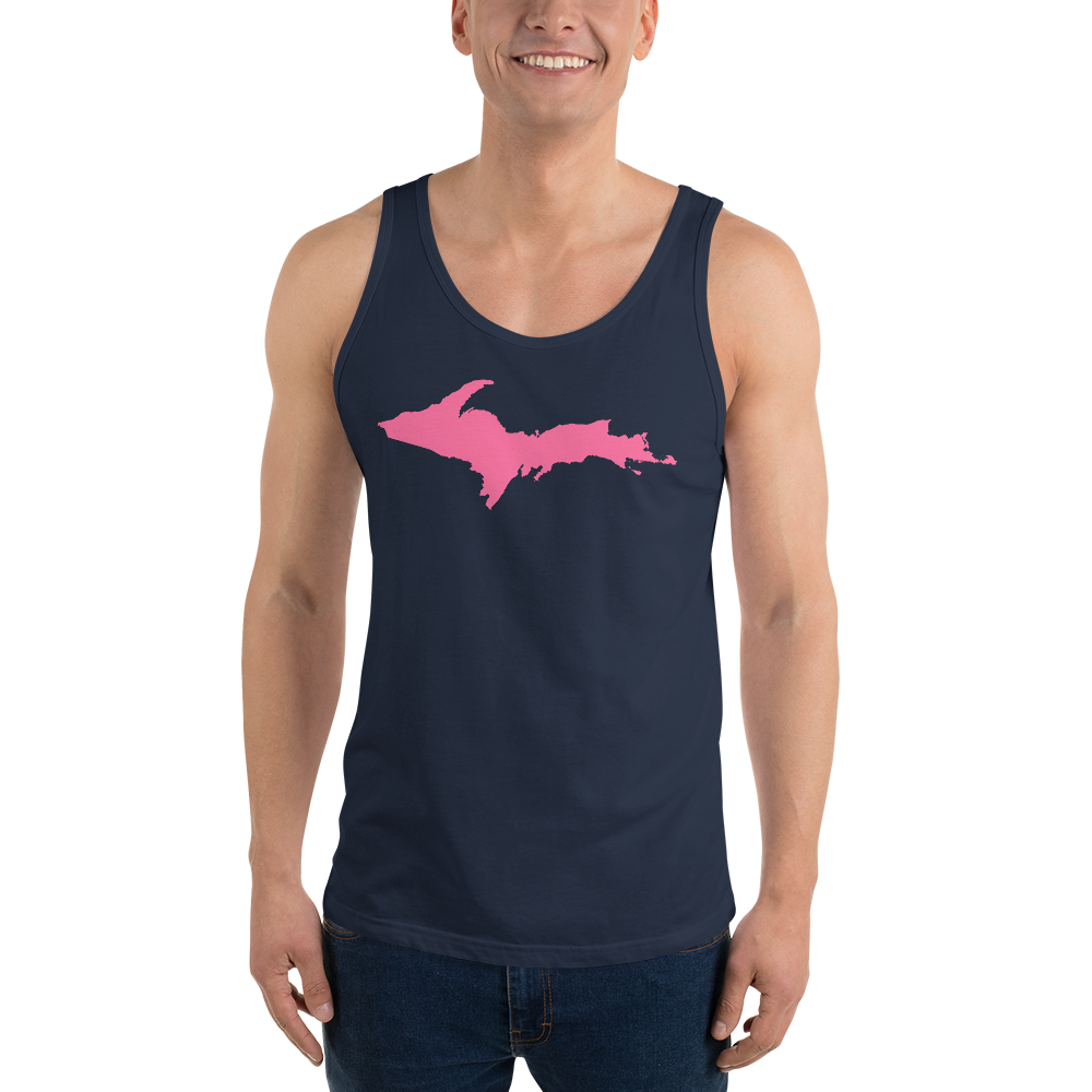 Michigan Upper Peninsula Tank Top (w/ Pink UP Outline) | Unisex Jersey