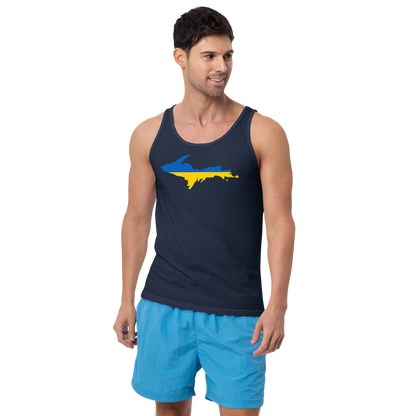 Michigan Upper Peninsula Tank Top (w/ UP Ukraine Flag Outline) | Unisex Jersey