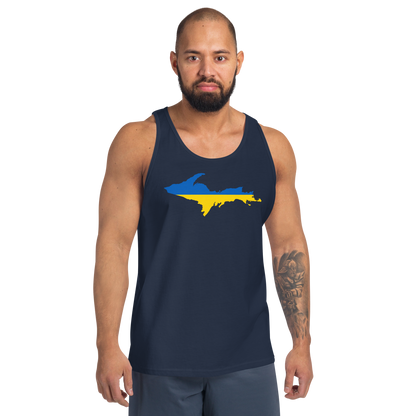 Michigan Upper Peninsula Tank Top (w/ UP Ukraine Flag Outline) | Unisex Jersey