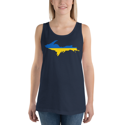 Michigan Upper Peninsula Tank Top (w/ UP Ukraine Flag Outline) | Unisex Jersey