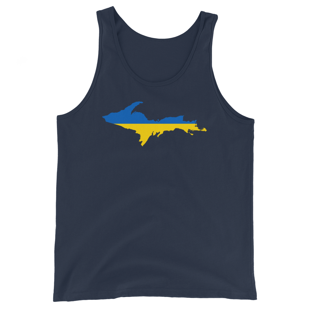 Michigan Upper Peninsula Tank Top (w/ UP Ukraine Flag Outline) | Unisex Jersey