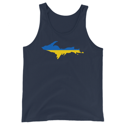 Michigan Upper Peninsula Tank Top (w/ UP Ukraine Flag Outline) | Unisex Jersey