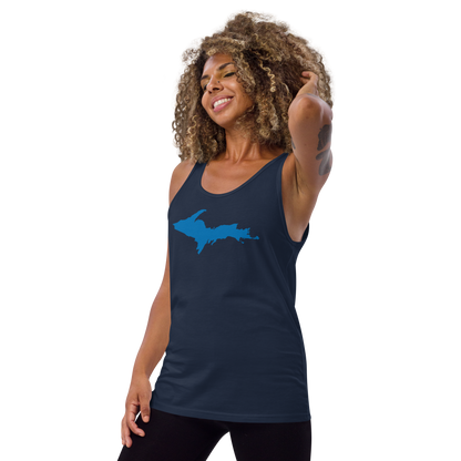 Michigan Upper Peninsula Tank Top (w/ Azure UP Outline) | Unisex Jersey