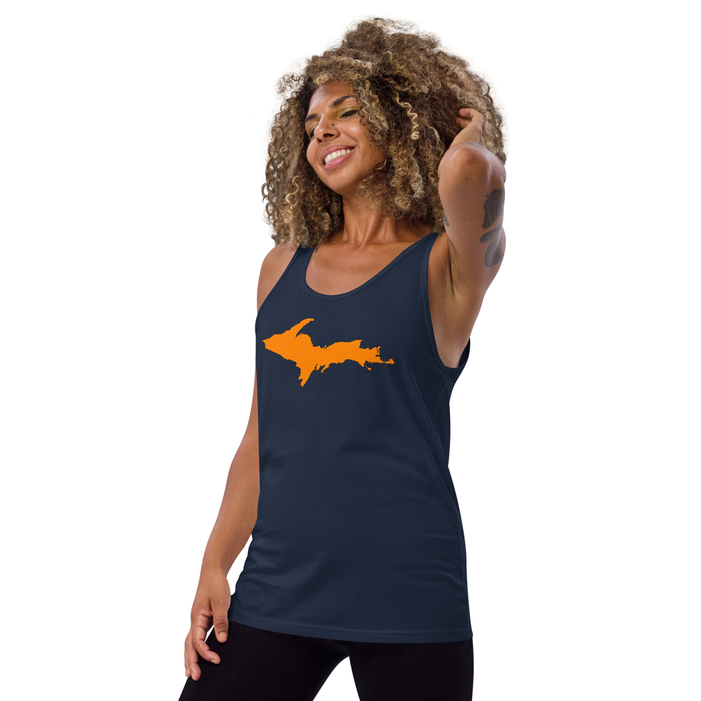 Michigan Upper Peninsula Tank Top (w/ Orange UP Outline | Unisex Jersey