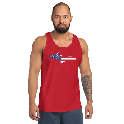 Michigan Upper Peninsula Tank Top (w/ UP USA Flag Outline) | Unisex Jersey