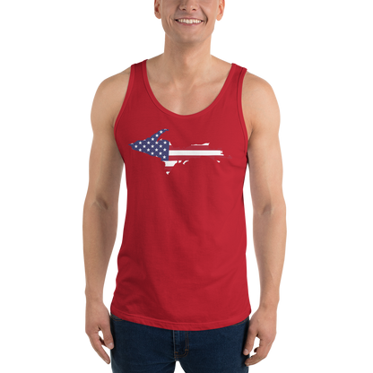 Michigan Upper Peninsula Tank Top (w/ UP USA Flag Outline) | Unisex Jersey