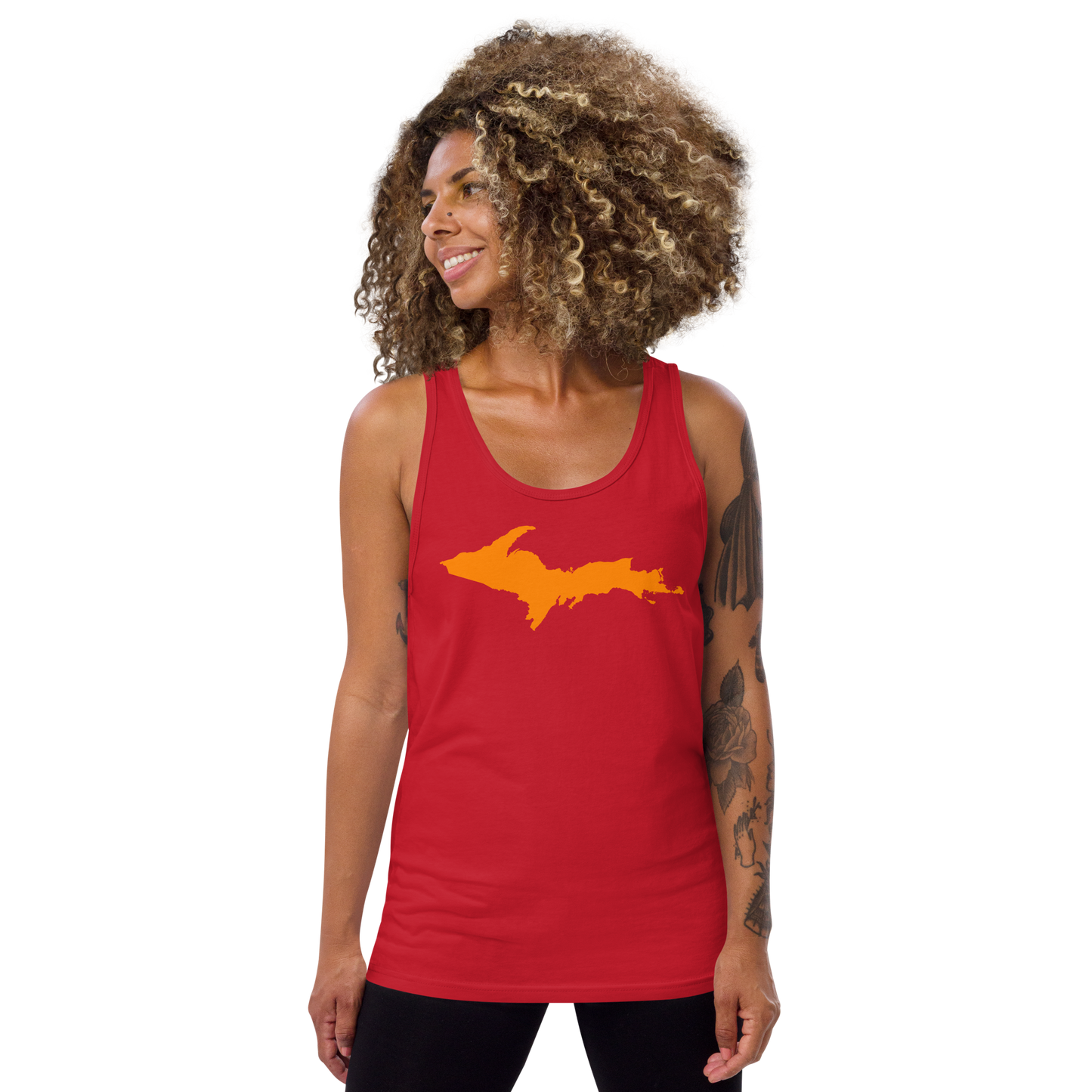 Michigan Upper Peninsula Tank Top (w/ Orange UP Outline | Unisex Jersey