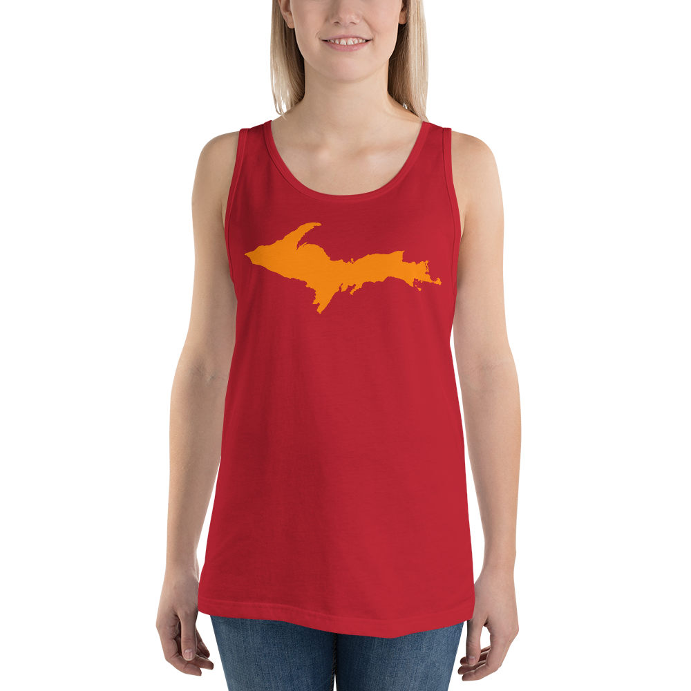 Michigan Upper Peninsula Tank Top (w/ Orange UP Outline | Unisex Jersey