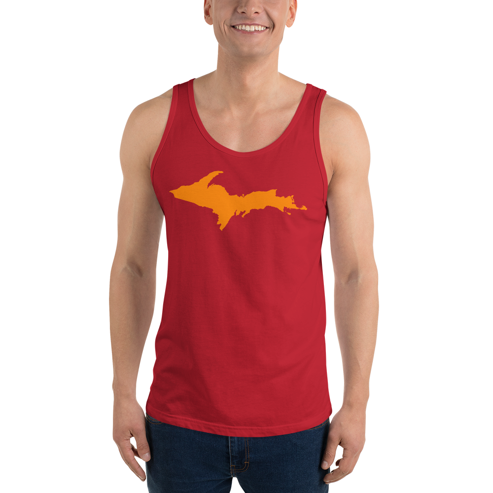 Michigan Upper Peninsula Tank Top (w/ Orange UP Outline | Unisex Jersey