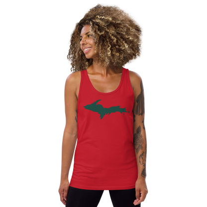 Michigan Upper Peninsula Tank Top (w/ Green UP Outline)