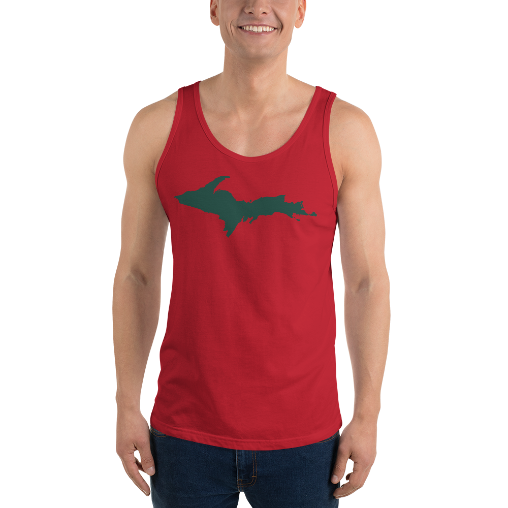 Michigan Upper Peninsula Tank Top (w/ Green UP Outline)