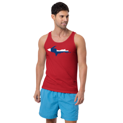 Michigan Upper Peninsula Tank Top (w/ UP Finland Flag Outline) | Unisex Jersey