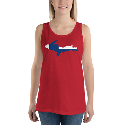 Michigan Upper Peninsula Tank Top (w/ UP Finland Flag Outline) | Unisex Jersey