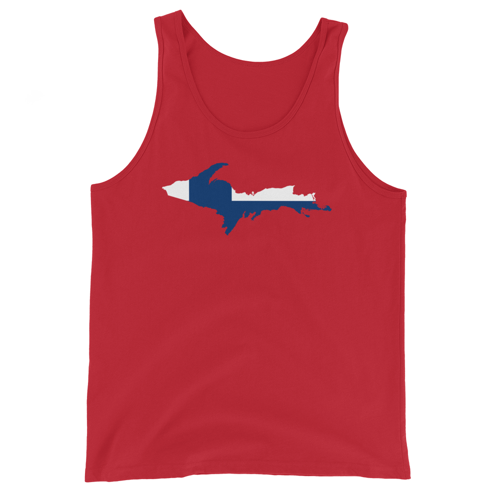 Michigan Upper Peninsula Tank Top (w/ UP Finland Flag Outline) | Unisex Jersey