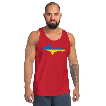 Michigan Upper Peninsula Tank Top (w/ UP Ukraine Flag Outline) | Unisex Jersey