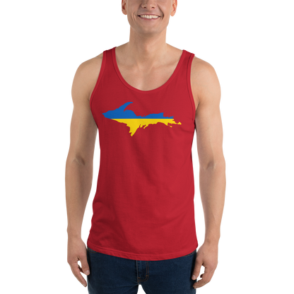 Michigan Upper Peninsula Tank Top (w/ UP Ukraine Flag Outline) | Unisex Jersey