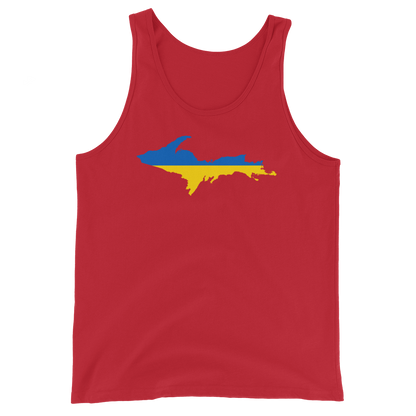 Michigan Upper Peninsula Tank Top (w/ UP Ukraine Flag Outline) | Unisex Jersey