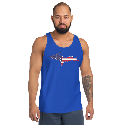 Michigan Upper Peninsula Tank Top (w/ UP USA Flag Outline) | Unisex Jersey