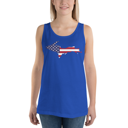 Michigan Upper Peninsula Tank Top (w/ UP USA Flag Outline) | Unisex Jersey