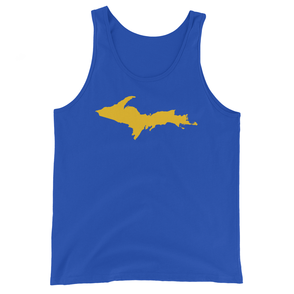 Michigan Upper Peninsula Tank Top (w/ Gold UP Outline) | Unisex Jersey