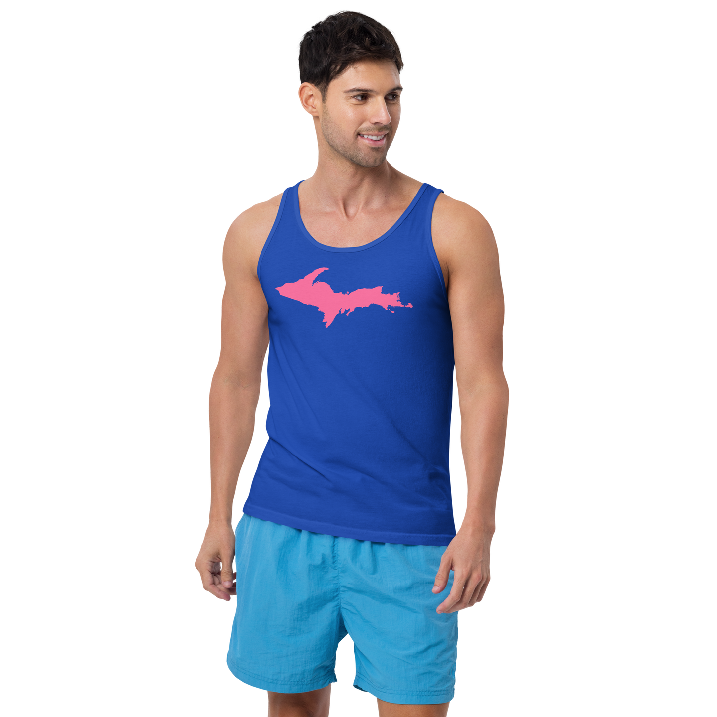 Michigan Upper Peninsula Tank Top (w/ Pink UP Outline) | Unisex Jersey