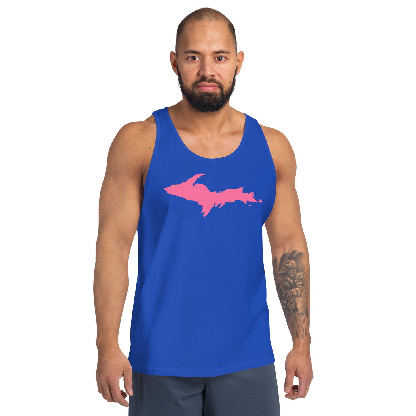 Michigan Upper Peninsula Tank Top (w/ Pink UP Outline) | Unisex Jersey