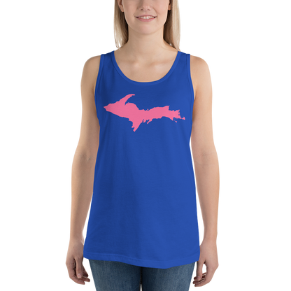 Michigan Upper Peninsula Tank Top (w/ Pink UP Outline) | Unisex Jersey